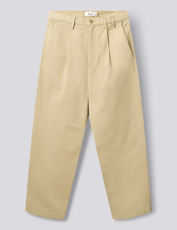 WRITER RELAXED PLEATED PANTS - UNIFORM KHAKI made by Foret