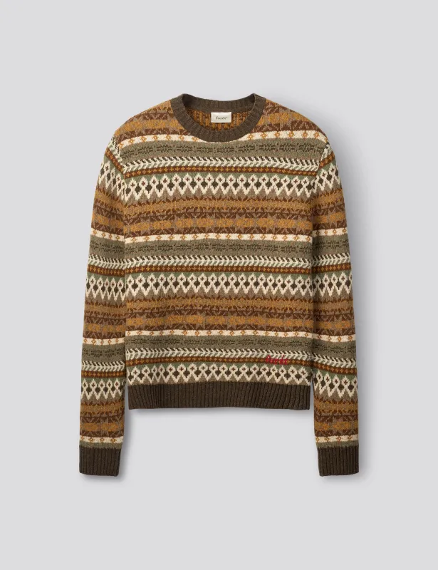 FAIRISLE LAMBSWOOL KNIT - THYME made by Foret