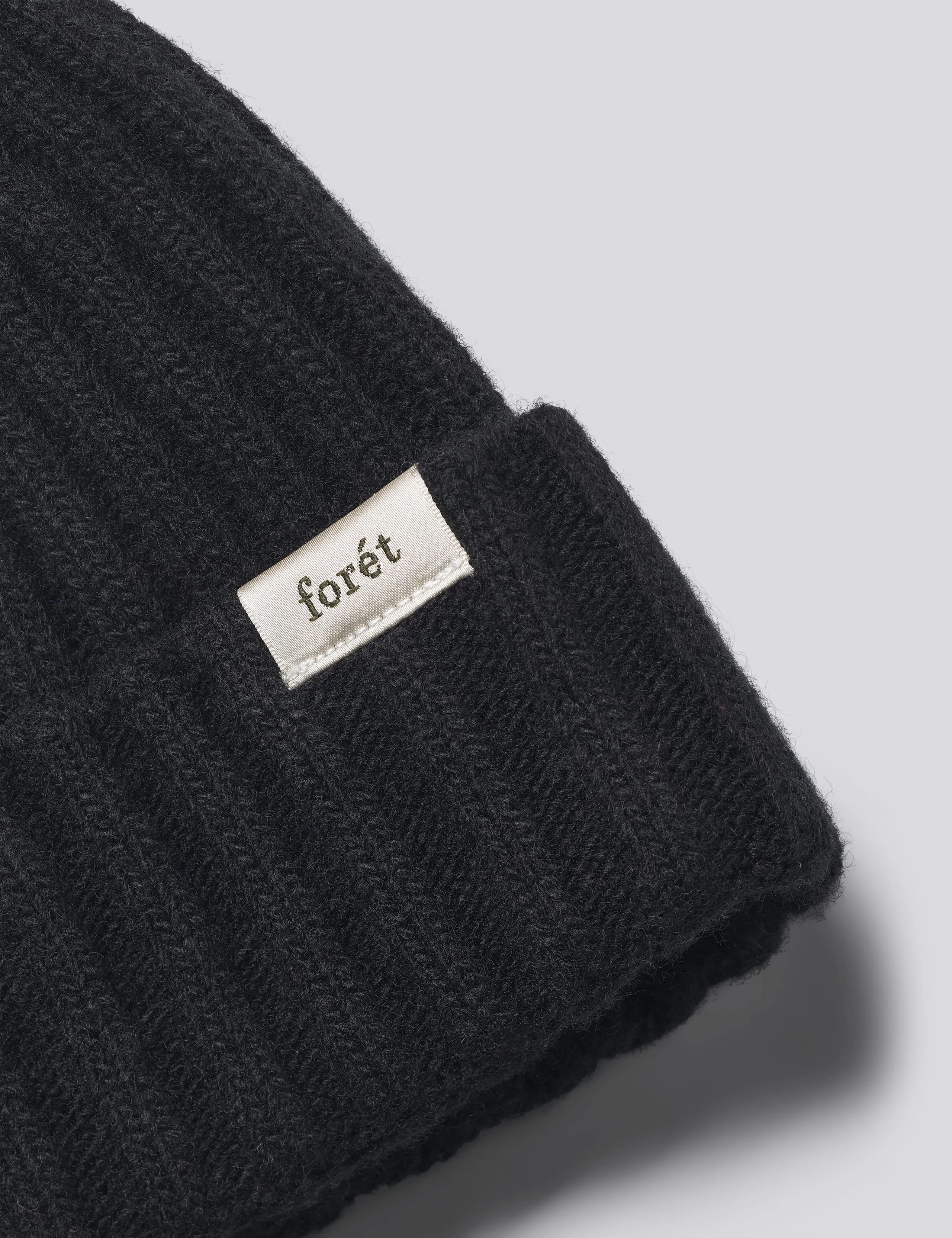 RELAX RIB LAMBSWOOL BEANIE - BLACK sold by Foret product image thumbnail 2