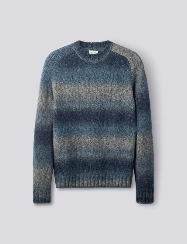 SPACE YARN CREW NECK - BLUE made by Foret