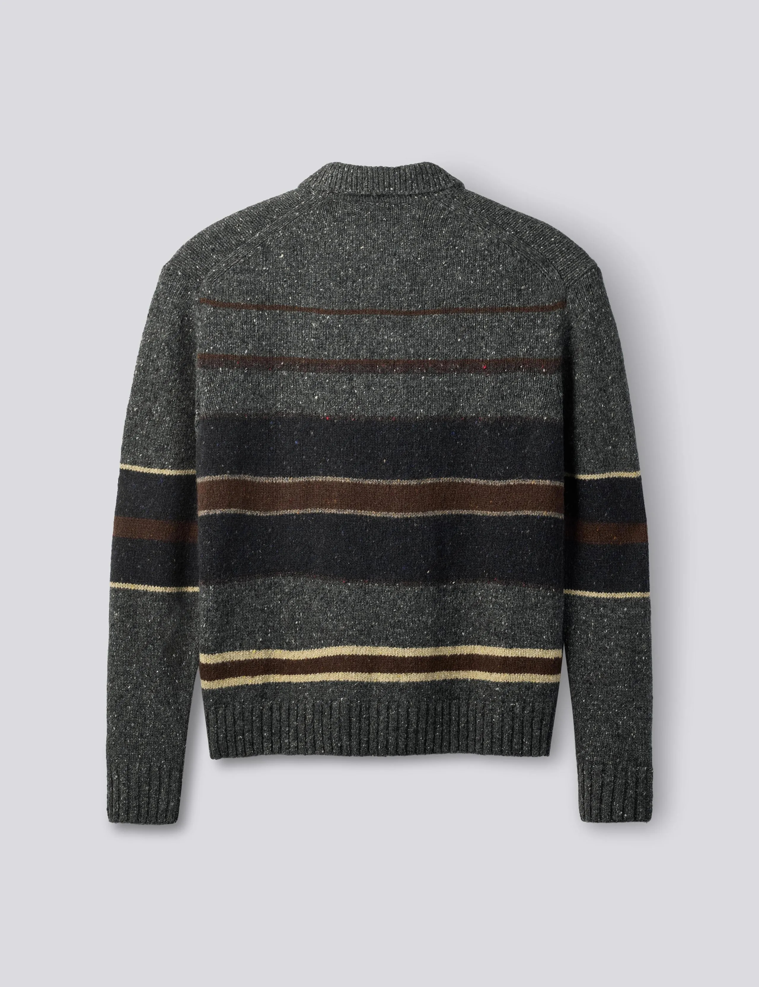 DAWN STRIPE KNIT POLO - GREY MELANGE sold by Foret product image thumbnail 5