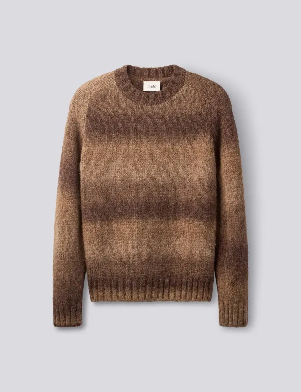 SPACE YARN CREW NECK - BROWN made by Foret