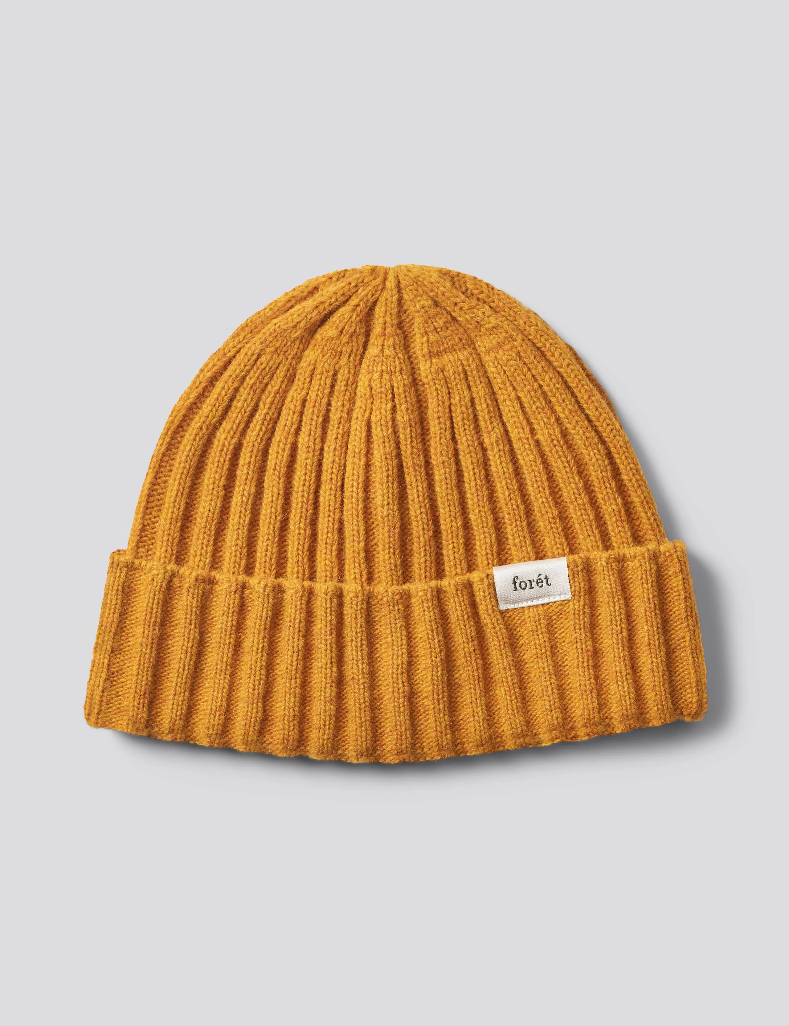 RELAX RIB LAMBSWOOL BEANIE - WARM YELLOW sold by Foret
