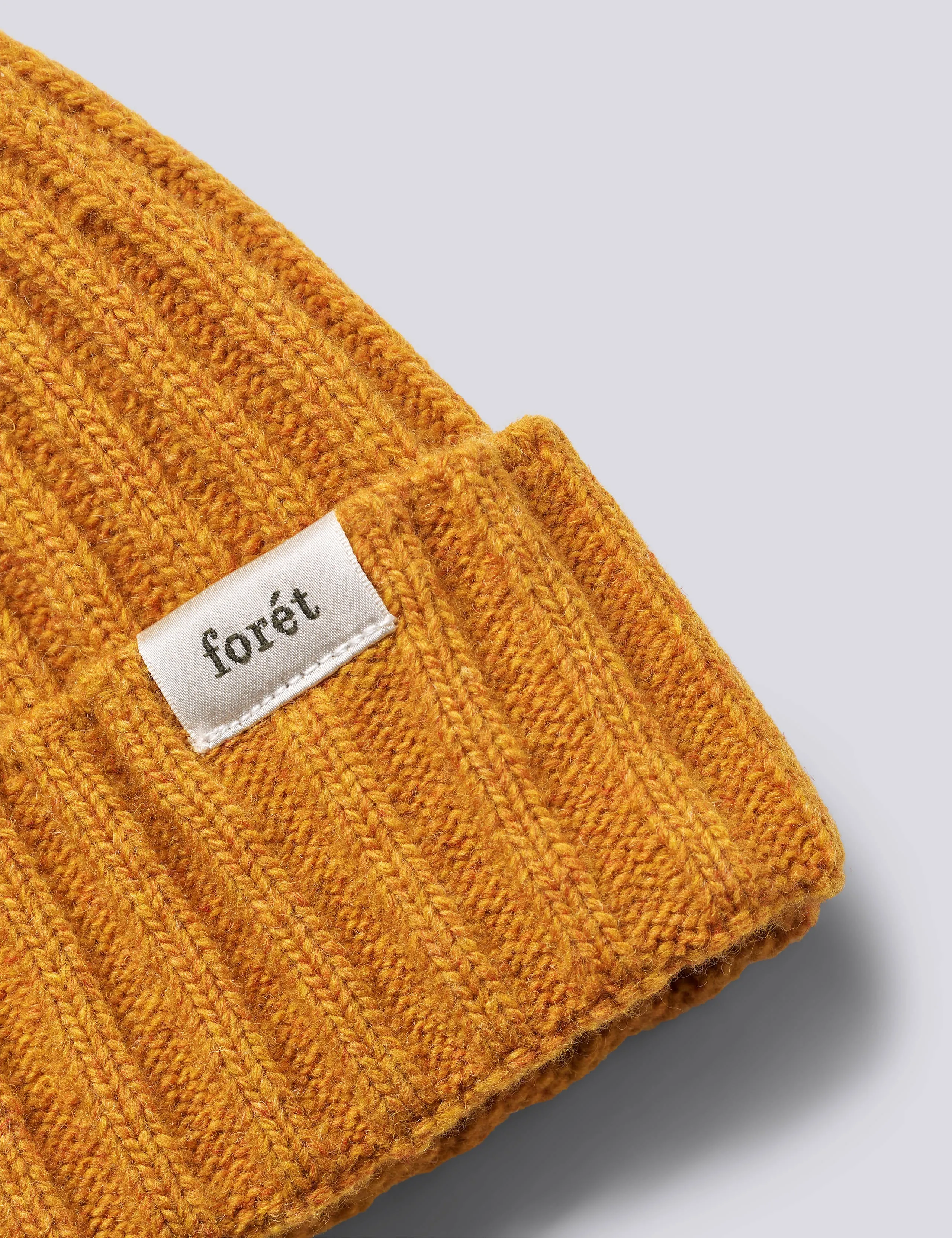 RELAX RIB LAMBSWOOL BEANIE - WARM YELLOW sold by Foret product image thumbnail 2