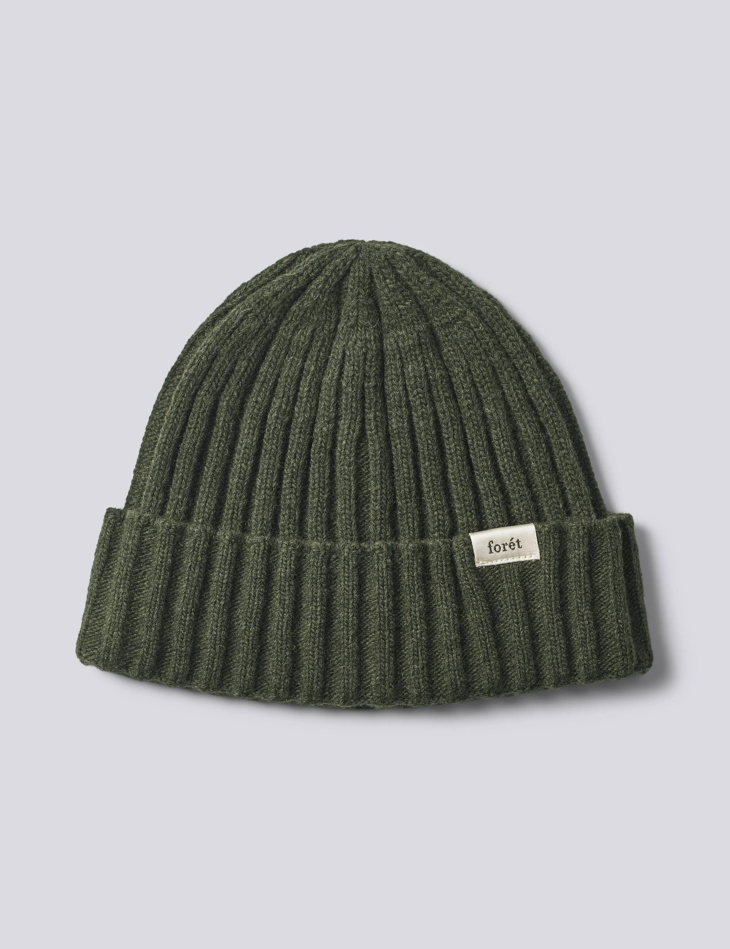 RELAX RIB LAMBSWOOL BEANIE - THYME sold by Foret