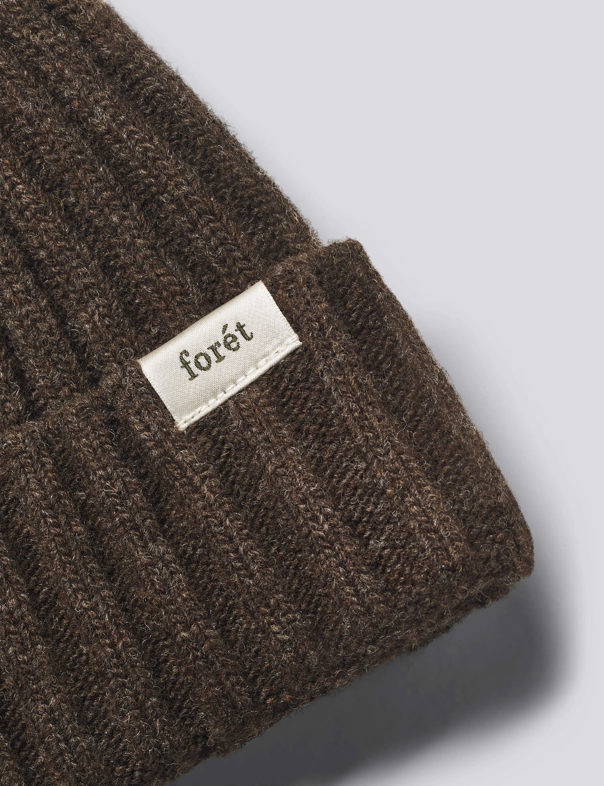 RELAX RIB LAMBSWOOL BEANIE - WOOD sold by Foret product image thumbnail 3
