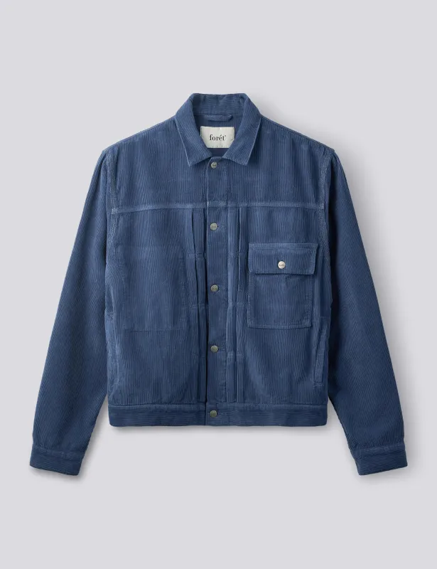 HAZY CORUDROY JACKET - MEDIUM BLUE made by Foret