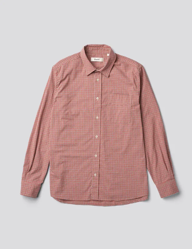 MAPLE REGULAR FIT CHECK SHIRT - SUMAC RED made by Foret