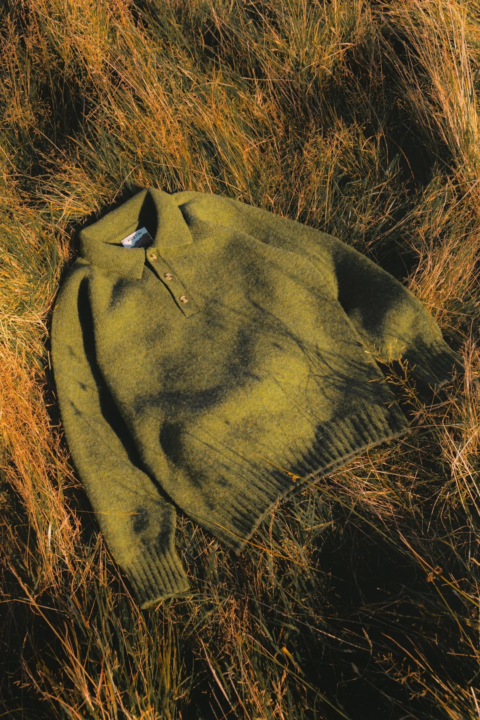 Lewis Brushed Shetland Polo in Apple Lambswool sold by Kestin product image thumbnail 3