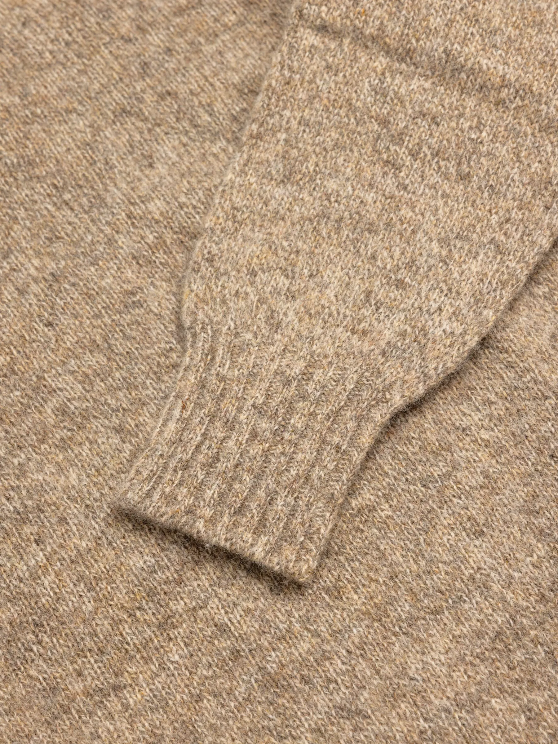 Lewis Brushed Shetland Polo in Mushroom Lambswool sold by Kestin product image thumbnail 5