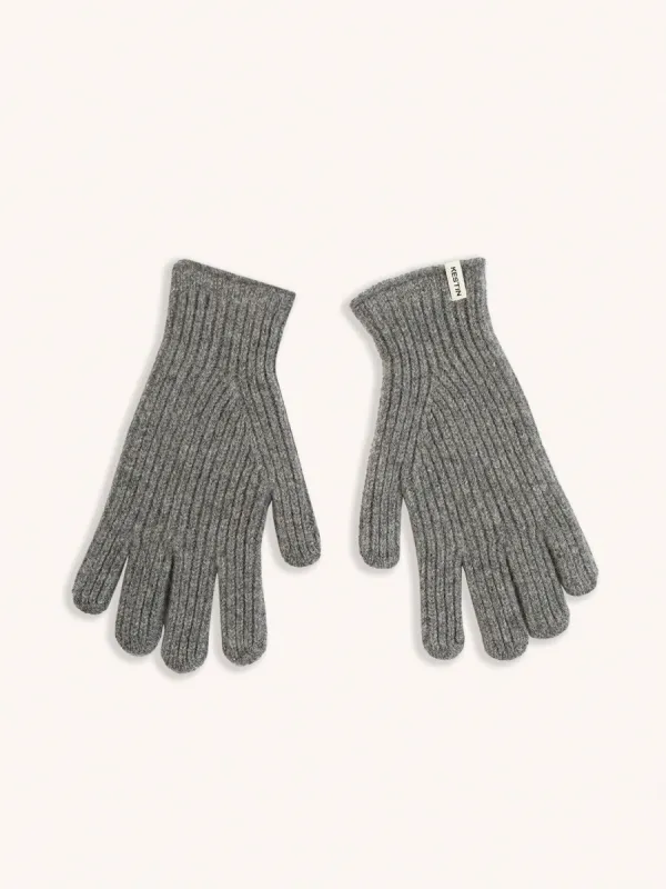 Braemar Gloves in Grey Lambswool sold by Kestin