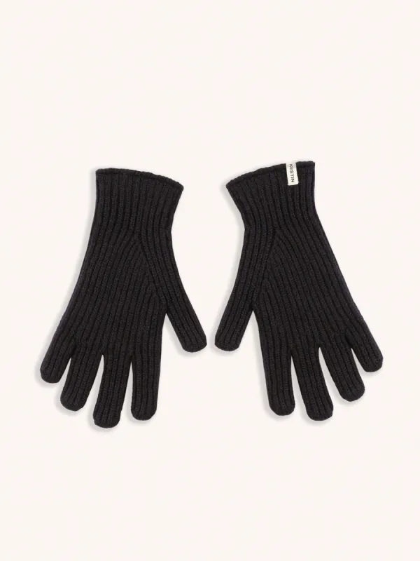 Braemar Gloves in Navy Lambswool sold by Kestin