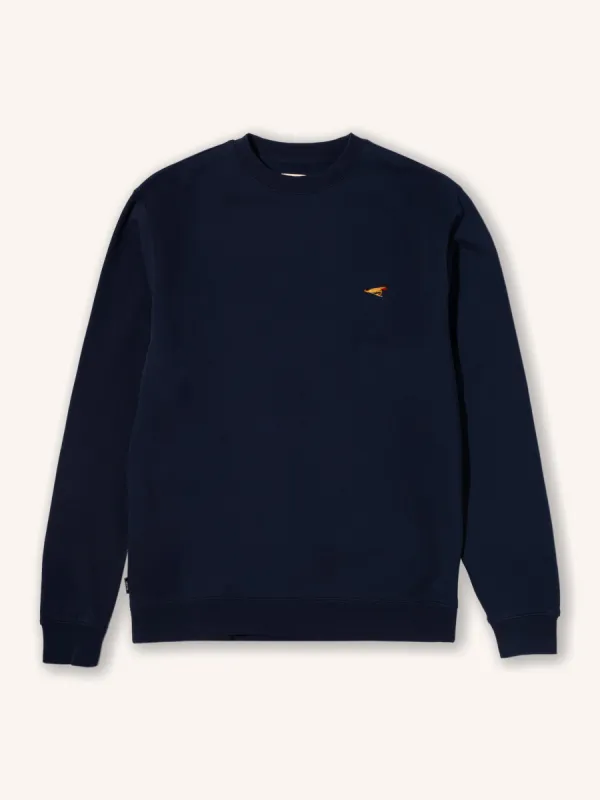 Stobhall Sweatshirt In Navy Cotton Fleeceback made by Kestin