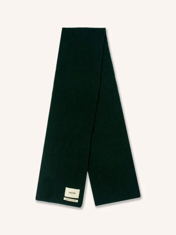 Braemar Scarf in Pine Lambswool sold by Kestin