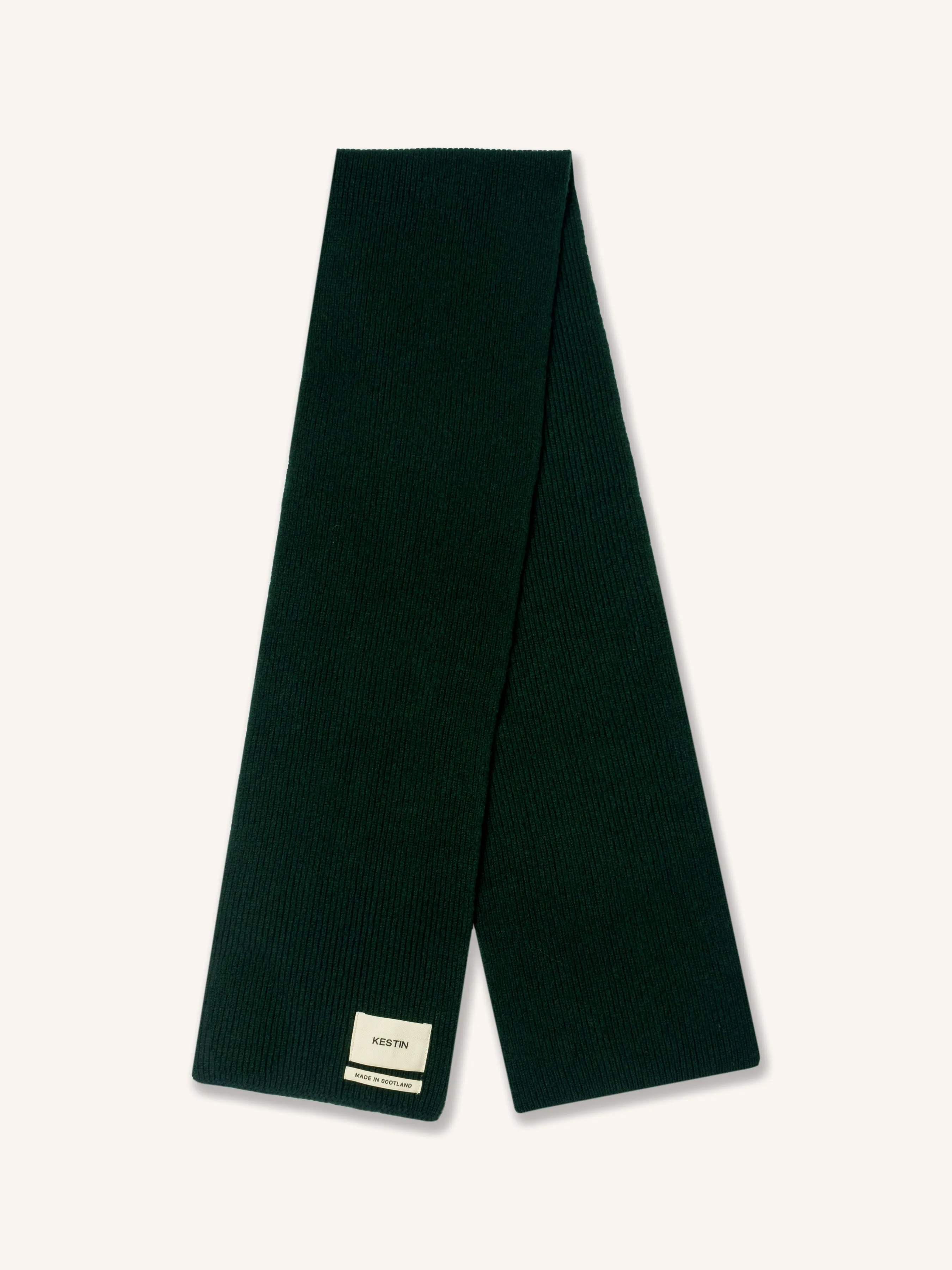 Braemar Scarf in Pine Lambswool sold by Kestin