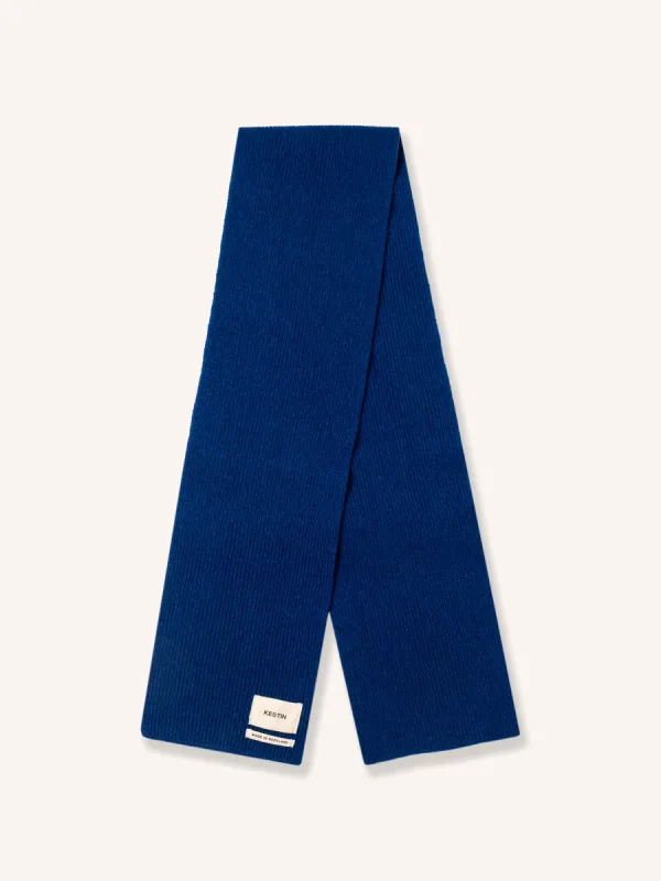 Braemar Scarf in Cobalt Lambswool sold by Kestin