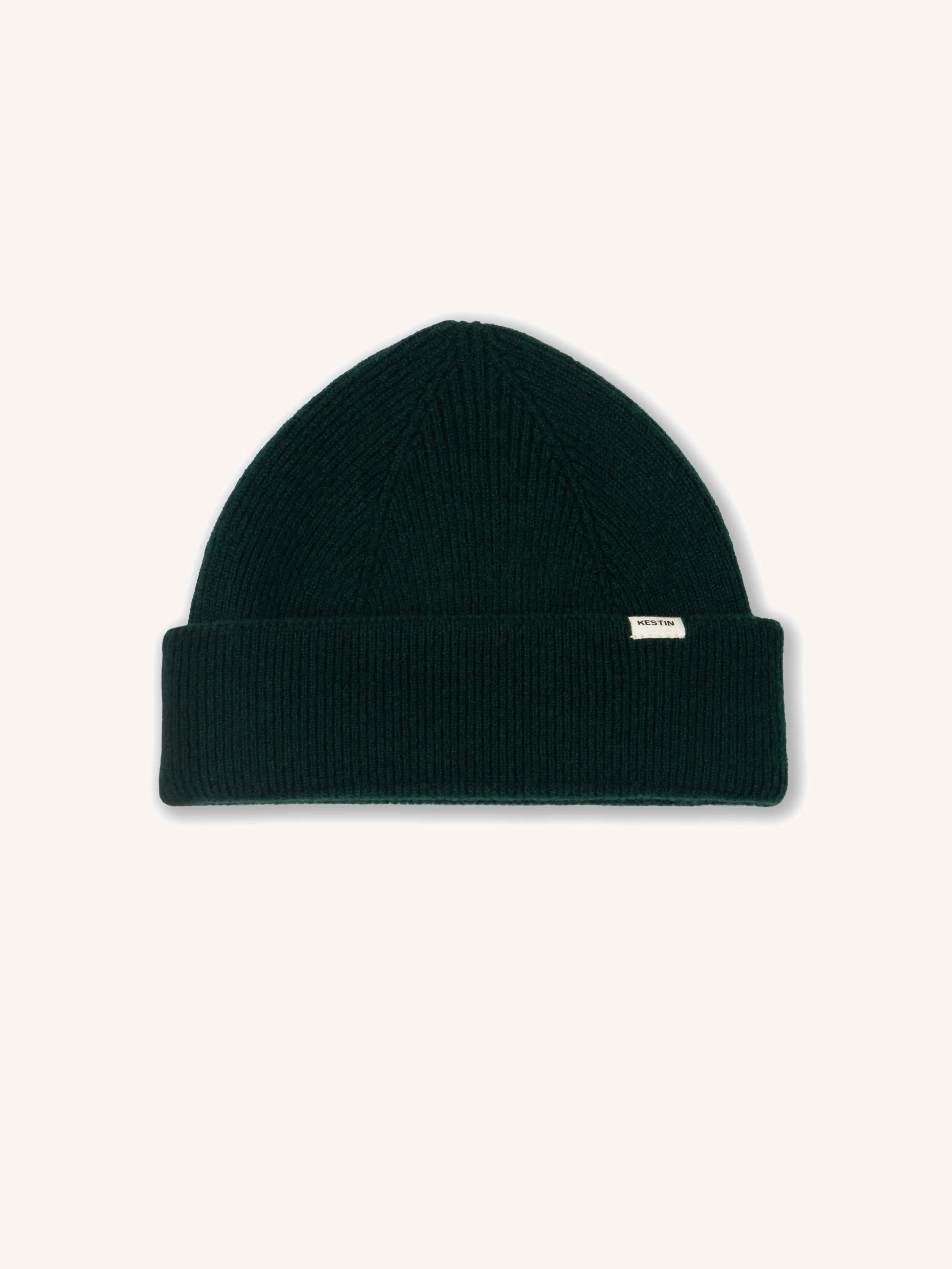 Braemar Beanie in Pine Lambswool sold by Kestin