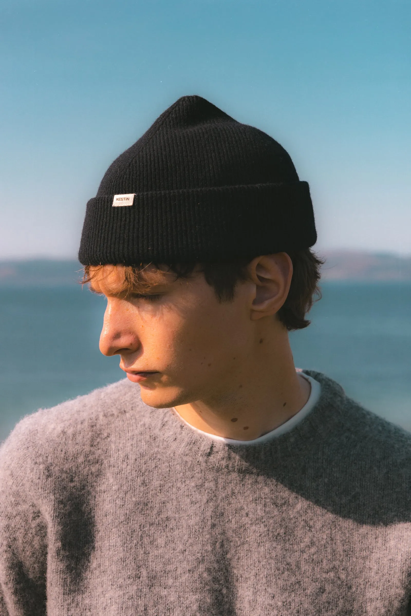 Braemar Beanie in Navy Lambswool sold by Kestin product image thumbnail 4