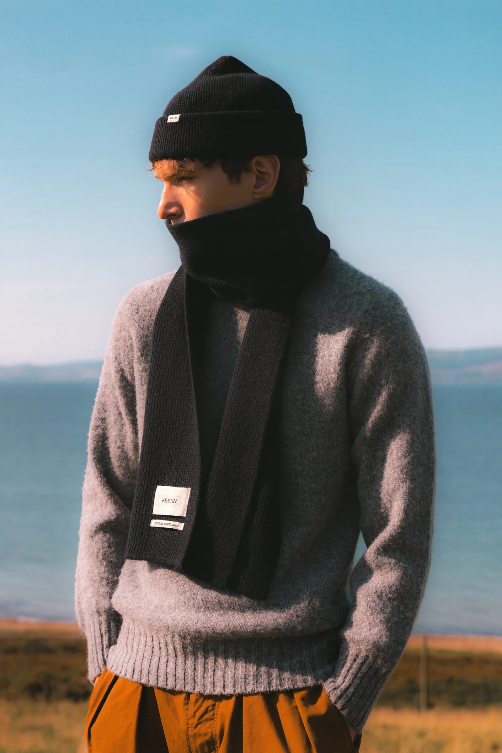 Braemar Beanie in Navy Lambswool sold by Kestin product image thumbnail 2