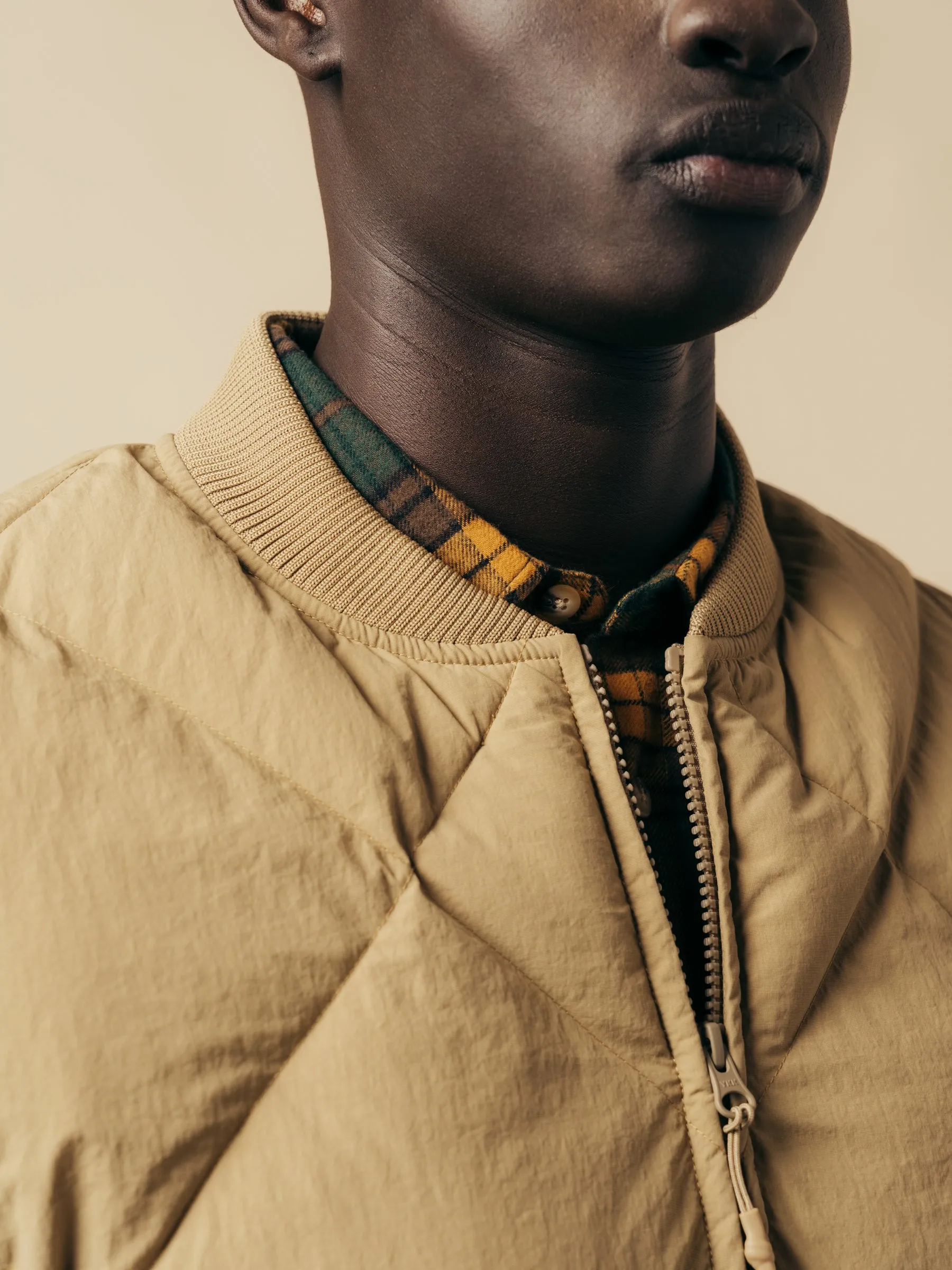 Linton Padded Vest In Sand Recycled Nylon sold by Kestin product image thumbnail 5