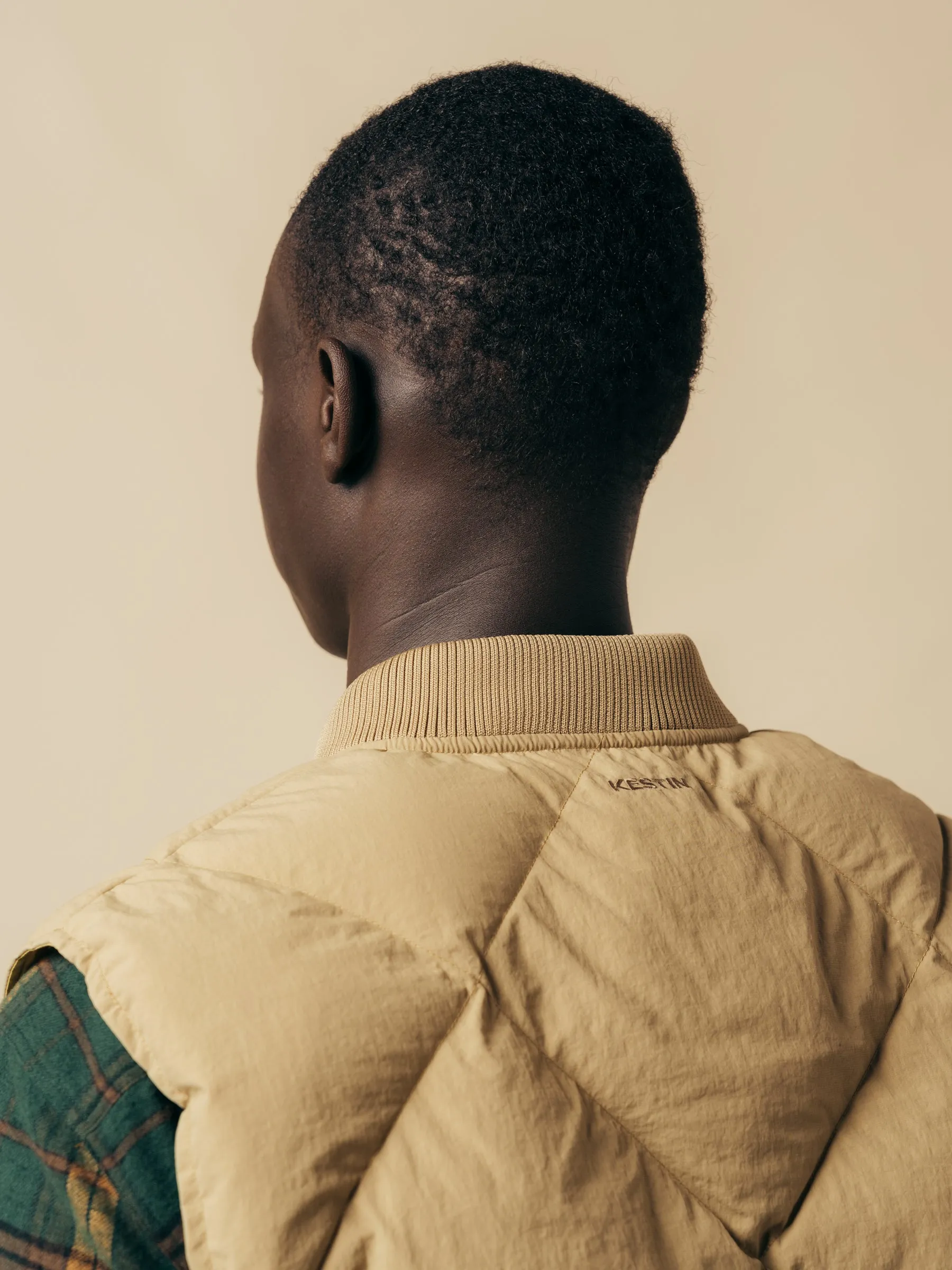 Linton Padded Vest In Sand Recycled Nylon sold by Kestin product image thumbnail 4