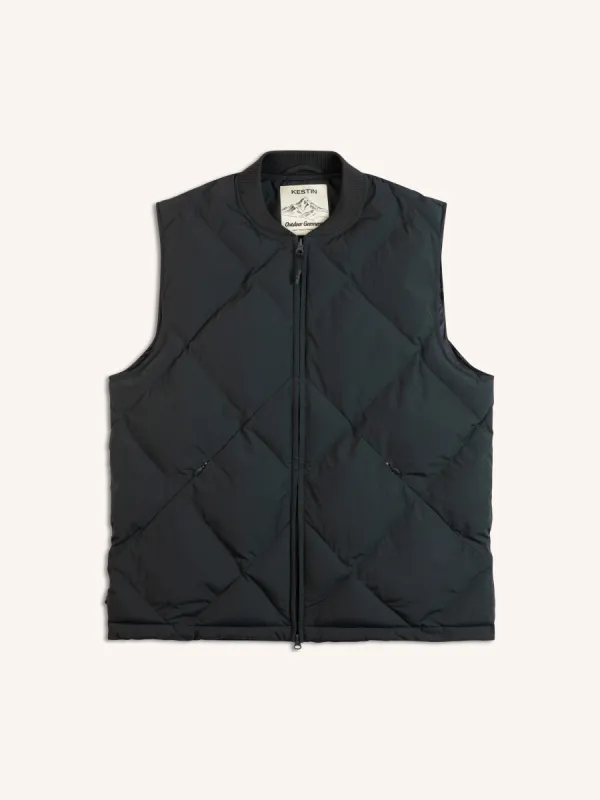 Linton Padded Vest In Charcoal Recycled Nylon made by Kestin