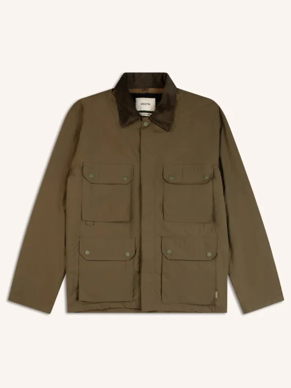 Strathblane In Olive Recycled Nylon sold by Kestin