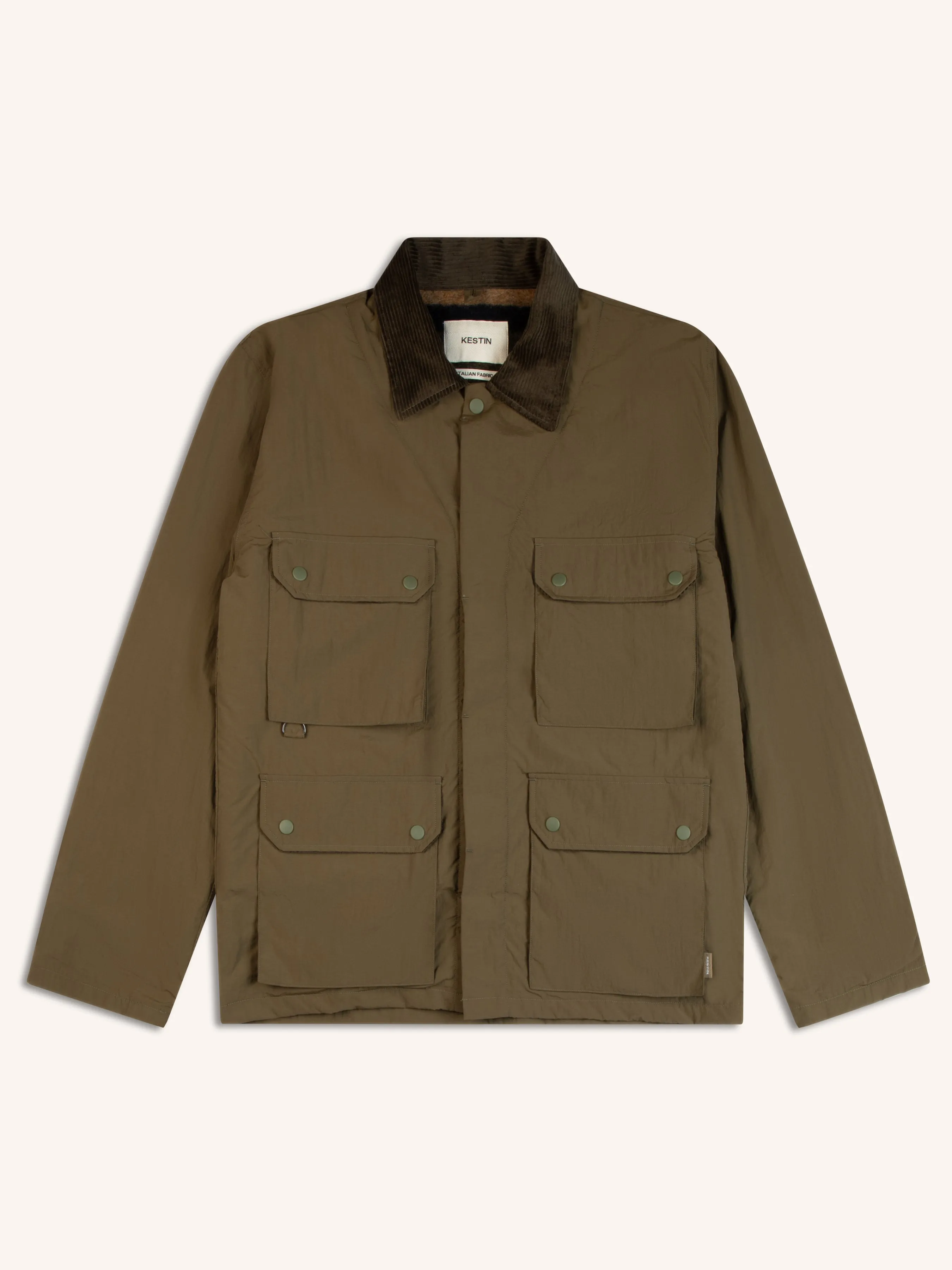 Strathblane In Olive Recycled Nylon sold by Kestin