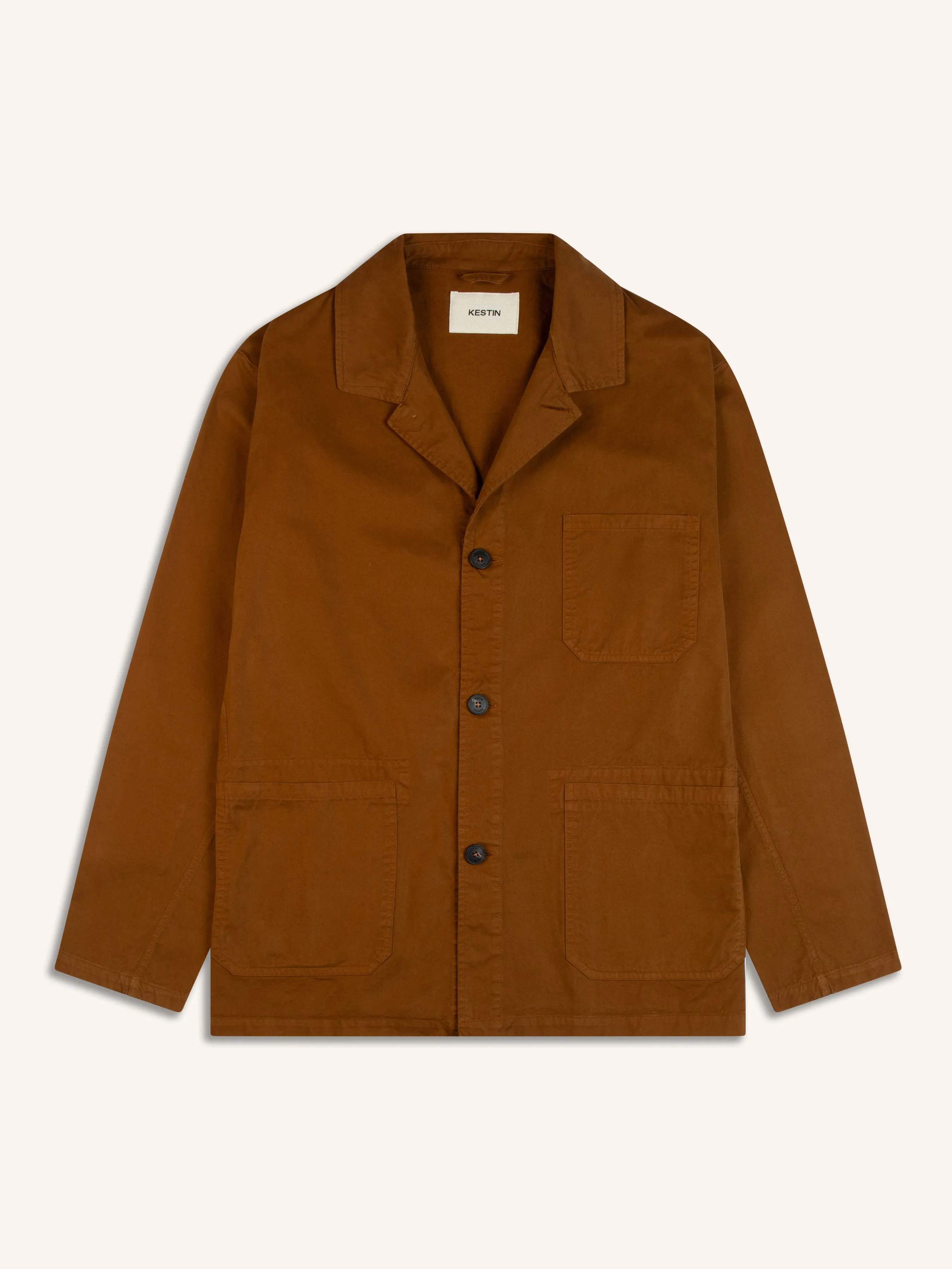 Port Jacket In Tobacco Cotton Twill sold by Kestin
