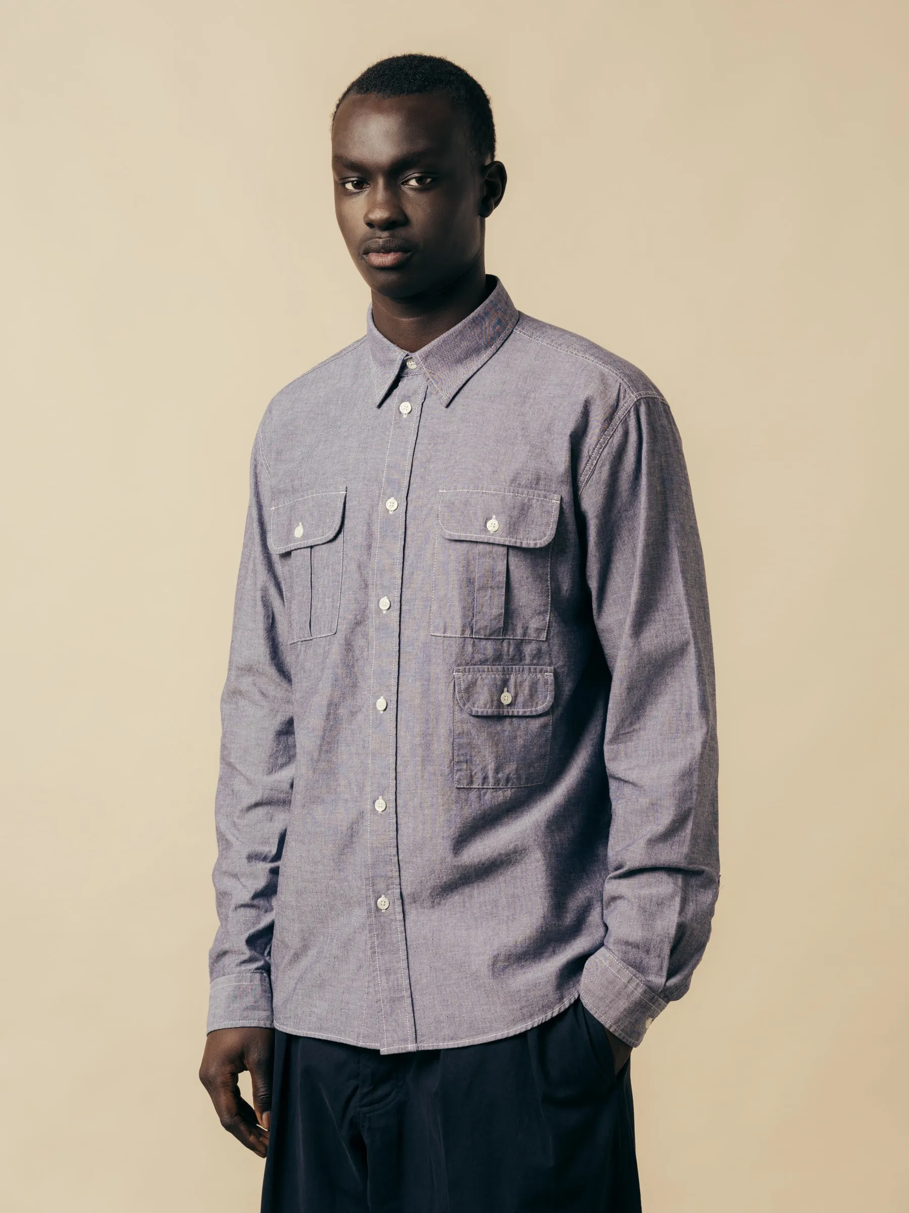 Kinnaird Shirt In Chambray Organic Cotton sold by Kestin product image thumbnail 4