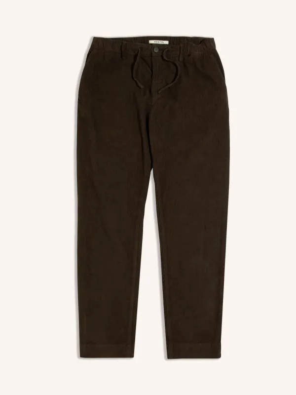 Inverness Trouser In Peat 12W Cotton Corduroy made by Kestin