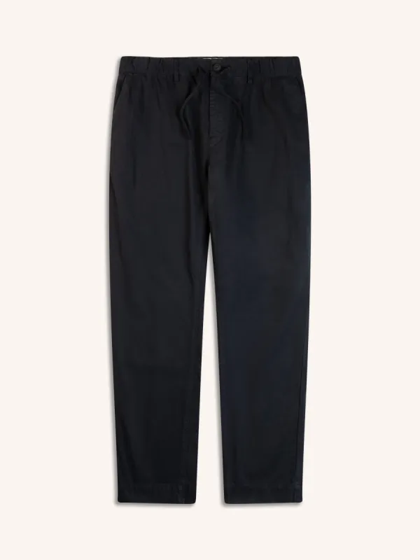 Inverness Trouser In Navy Cotton Twill made by Kestin