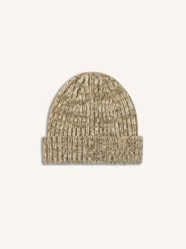 Isla Beanie in Light Military Marl Merino Wool sold by Kestin