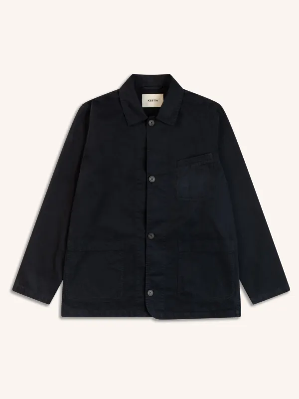 Huntly Jacket In Navy Cotton Twill sold by Kestin