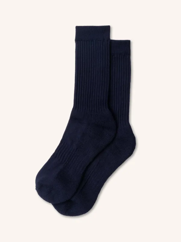 Elgin Wool Sock in Navy sold by Kestin