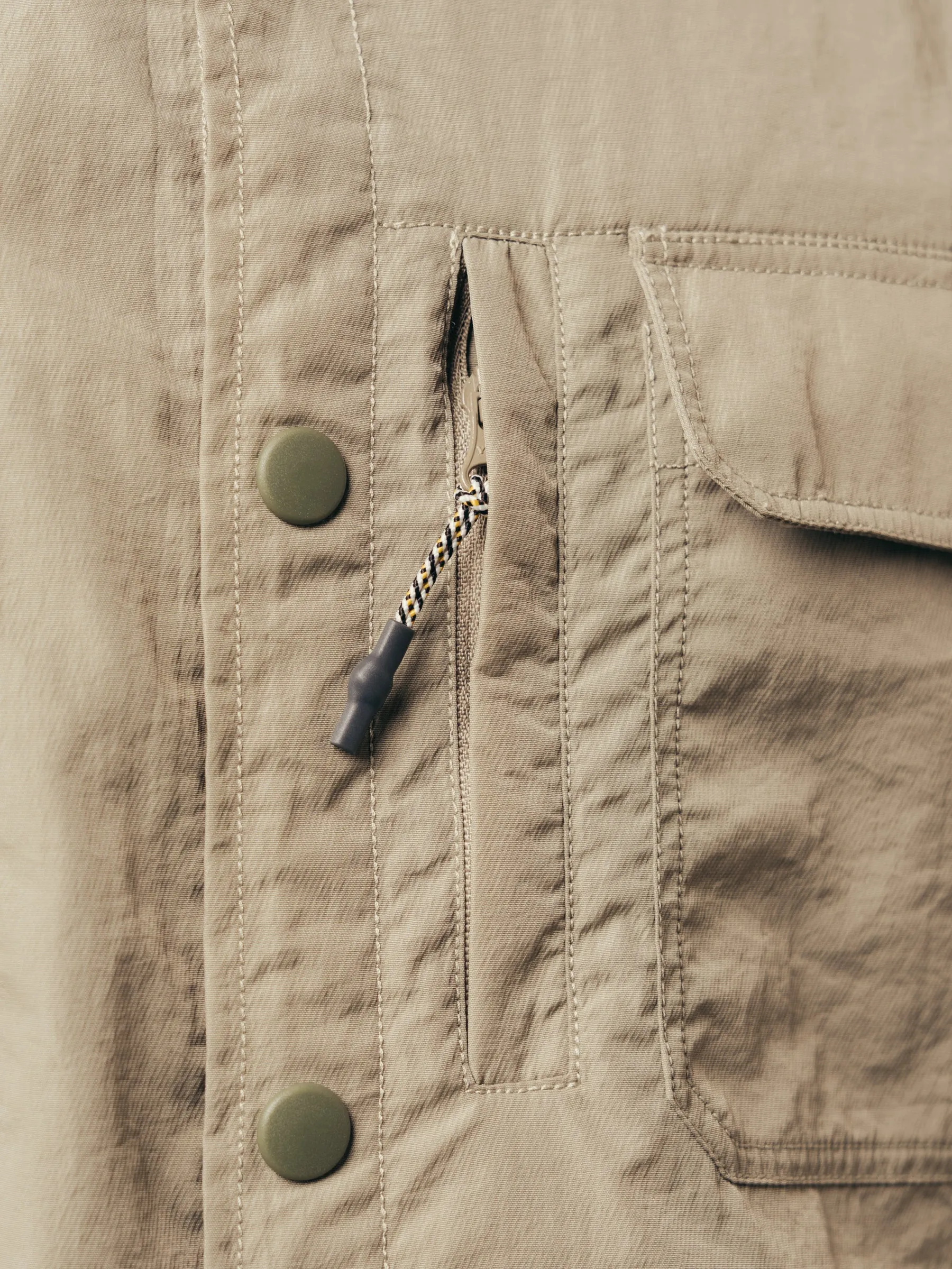Edzell Overshirt In Light Grey Italian Water Repellent Nylon sold by Kestin product image thumbnail 4