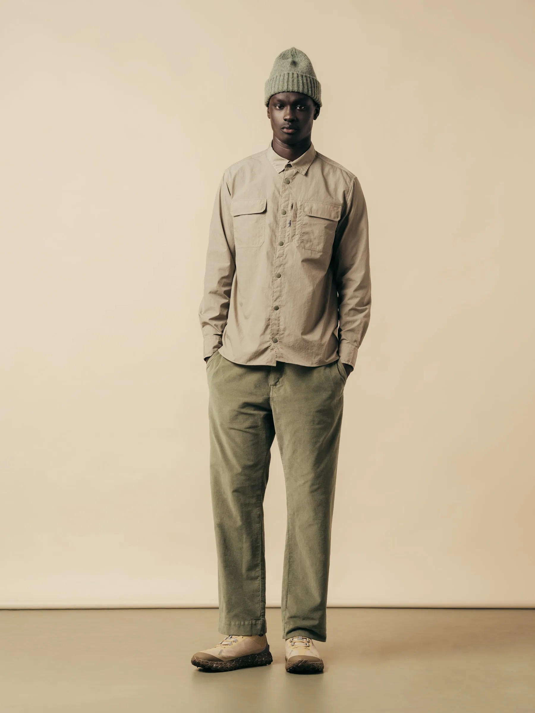 Edzell Overshirt In Light Grey Italian Water Repellent Nylon sold by Kestin product image thumbnail 2