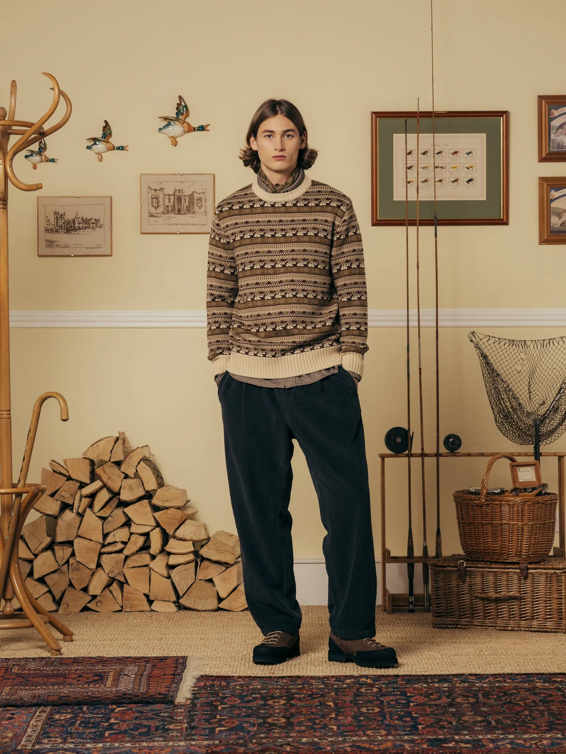 Doune Pant In Charcoal Jumbo Cord sold by Kestin product image thumbnail 4