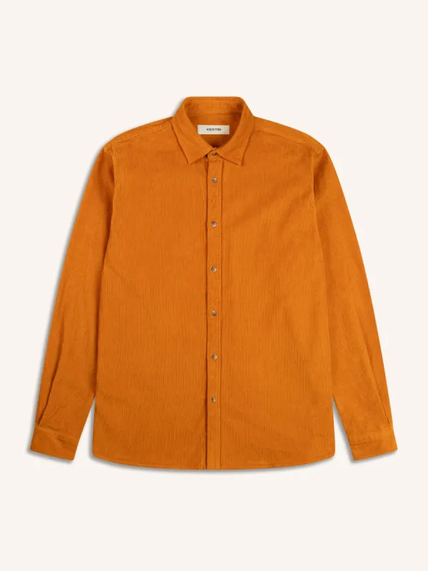 Dirleton Shirt In Saffron 12W Cotton Corduroy sold by Kestin