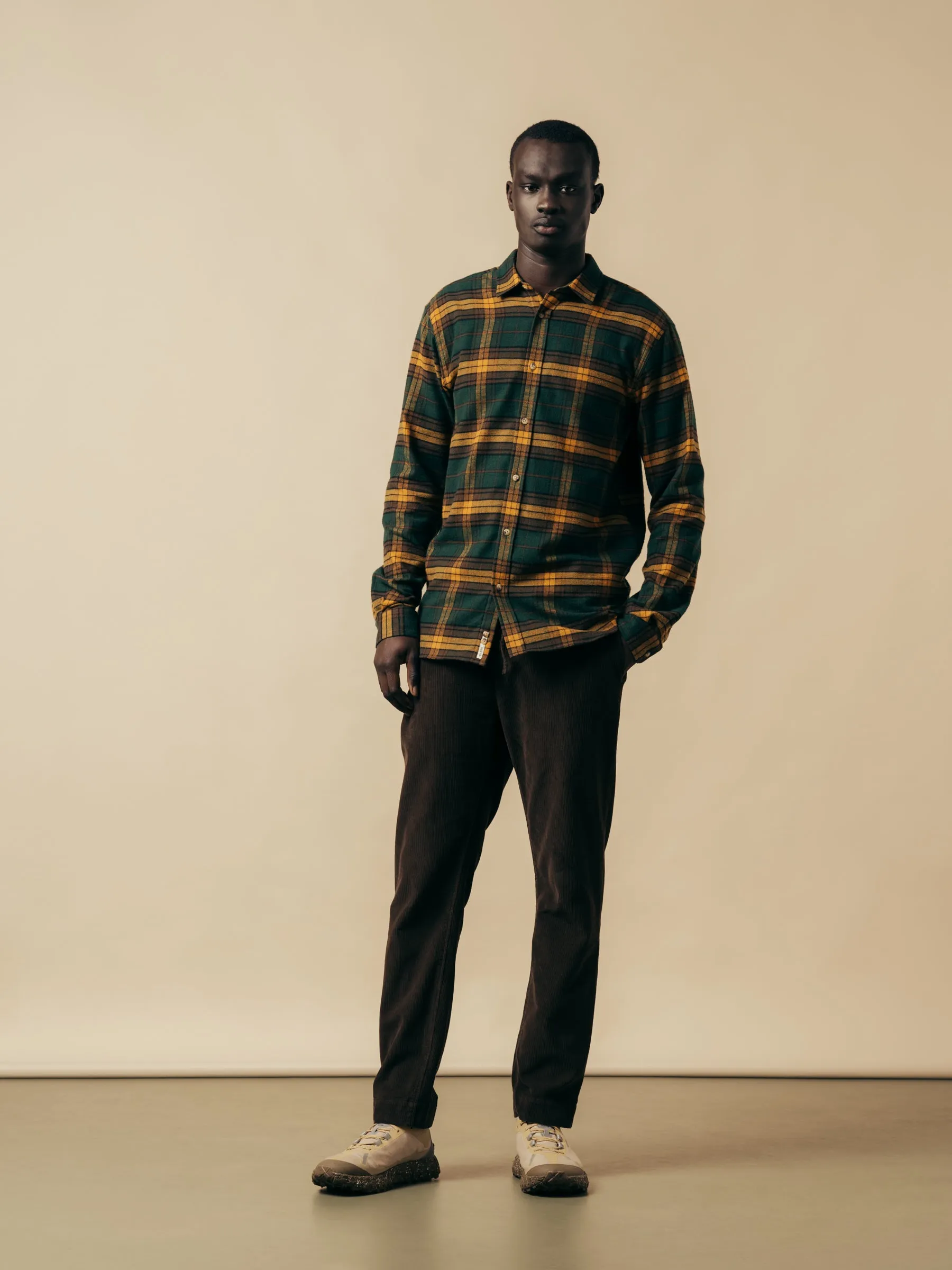 Dirleton Shirt In Pine / Saffron Check Japanese Brushed Plaid sold by Kestin product image thumbnail 2