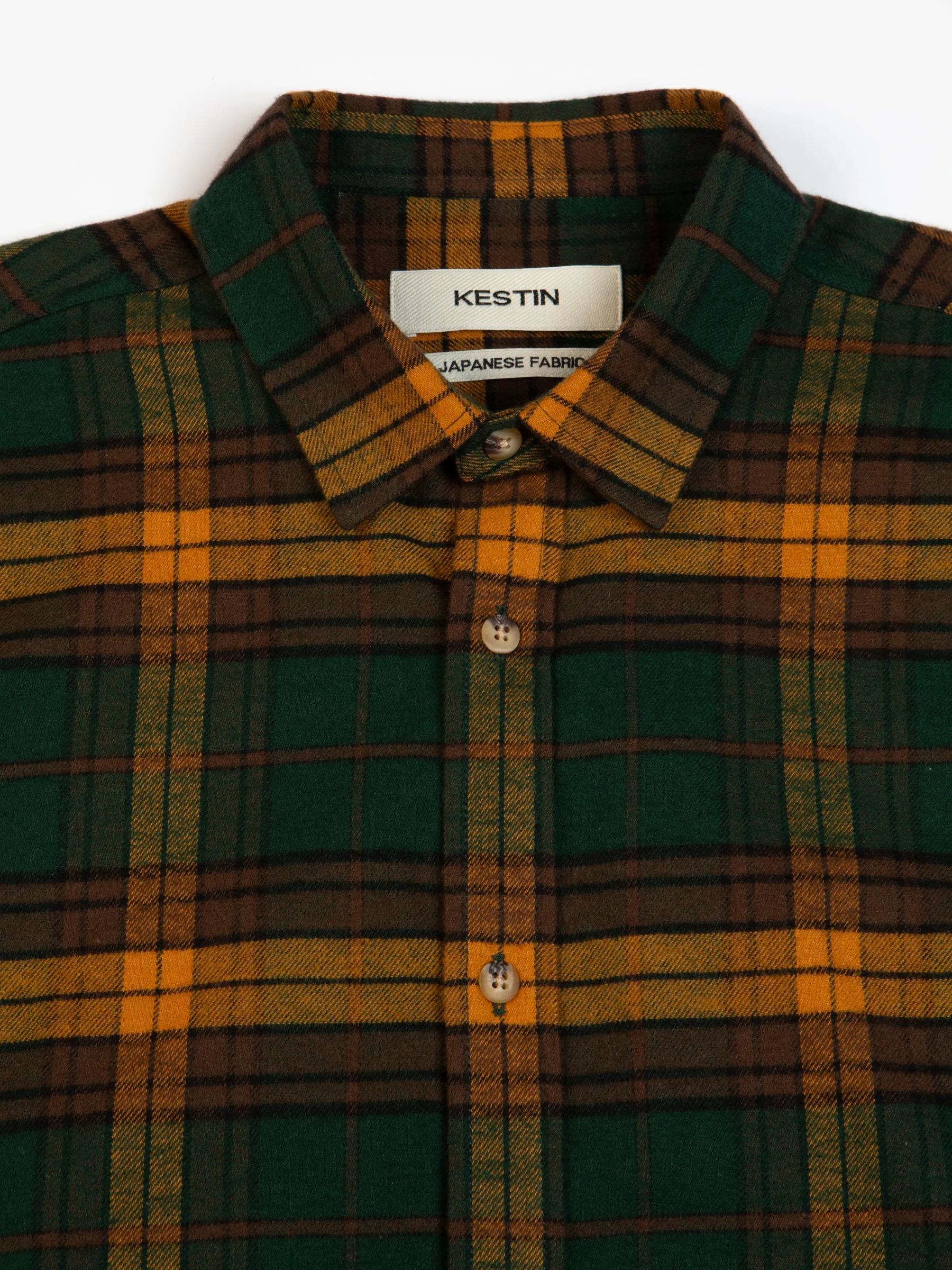 Dirleton Shirt In Pine / Saffron Check Japanese Brushed Plaid sold by Kestin product image thumbnail 5