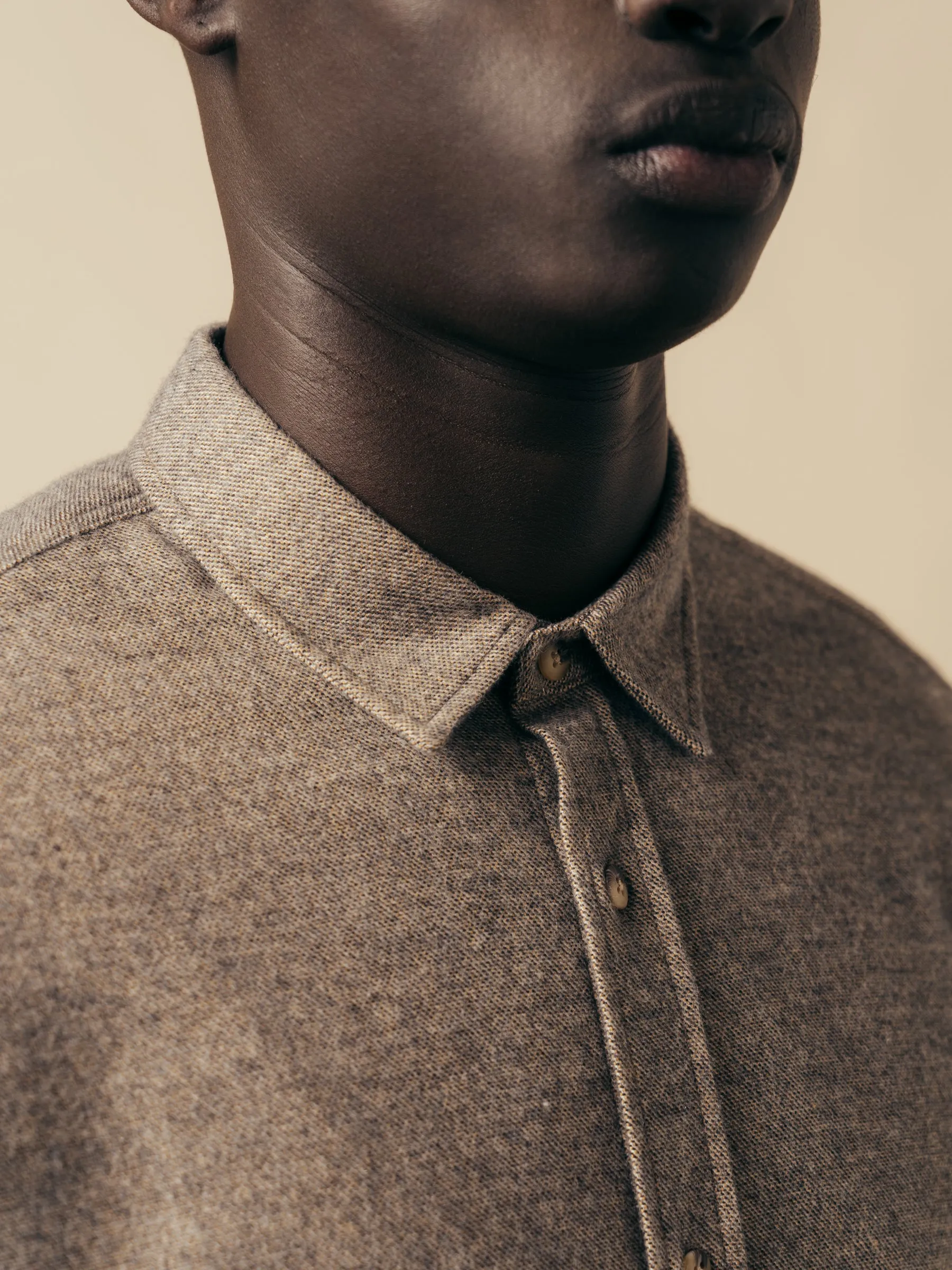 Dirleton Shirt In Peat Marl Mouline Cotton sold by Kestin product image thumbnail 3