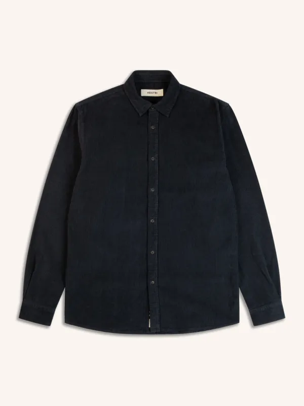 Dirleton Shirt In Navy 12W Cotton Corduroy sold by Kestin