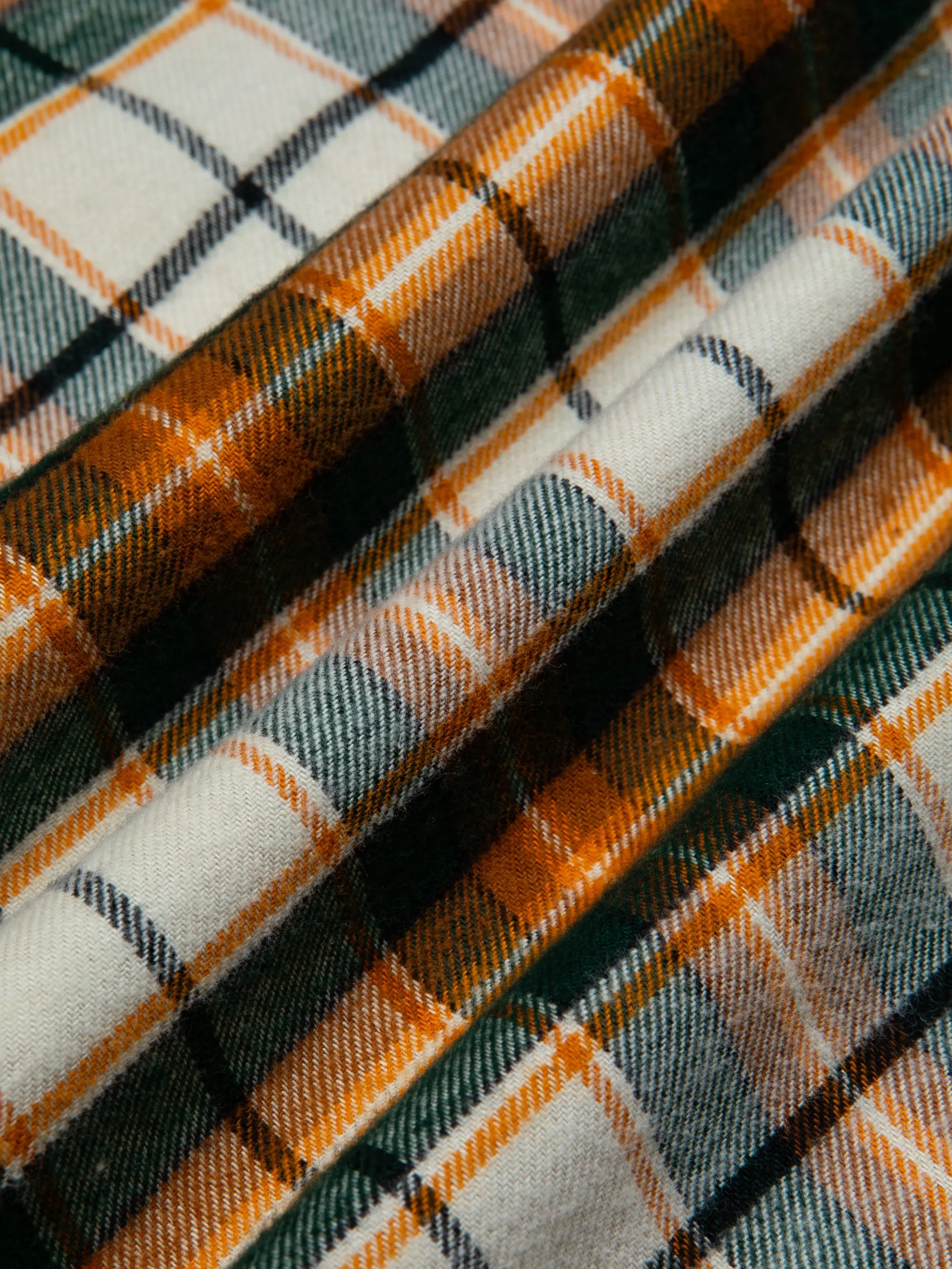 Dirleton Shirt In Ecru / Saffron Check Japanese Brushed Plaid sold by Kestin product image thumbnail 4