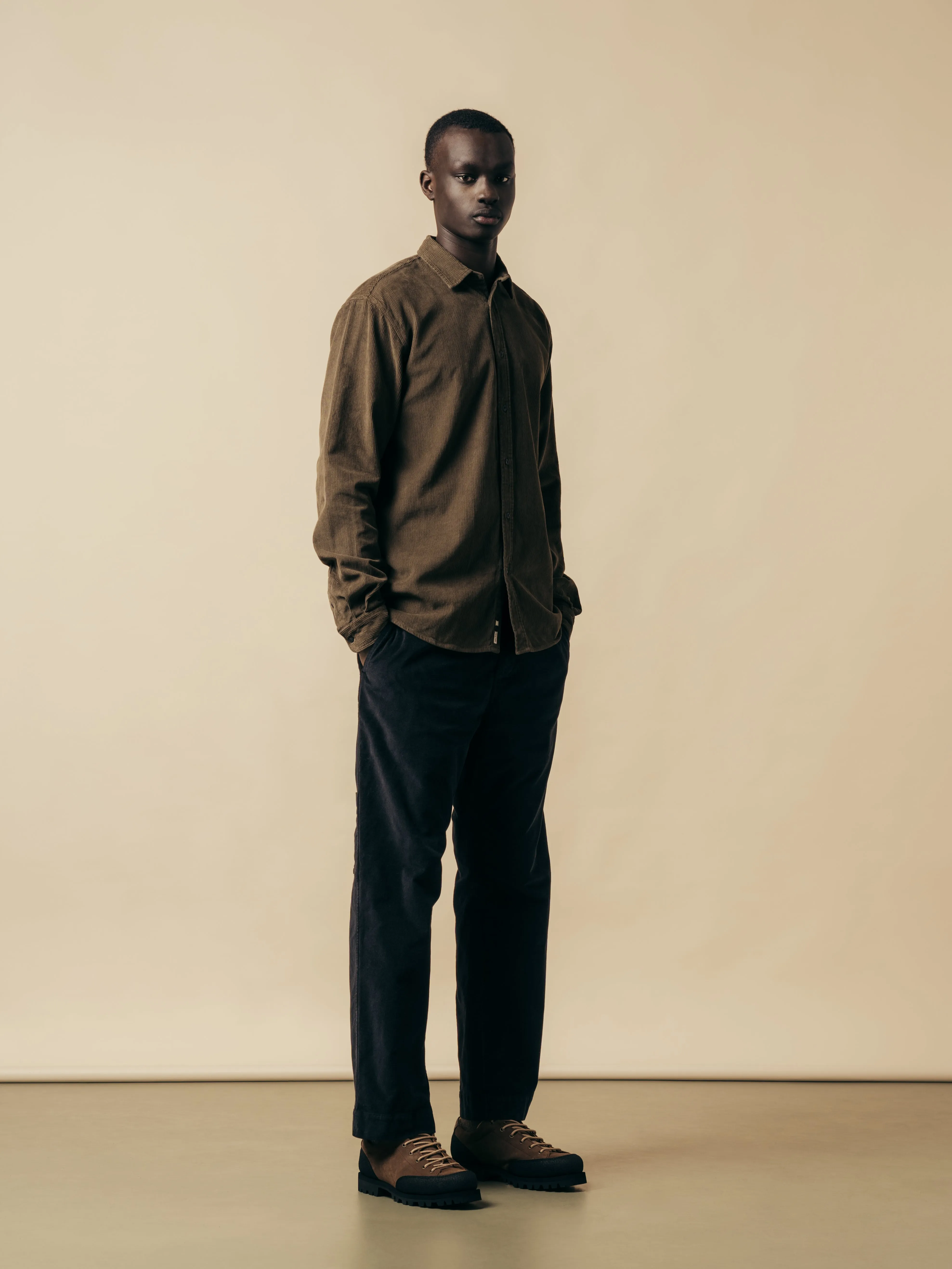 Dirleton Shirt In Dark Olive 12W Cotton Corduroy sold by Kestin product image thumbnail 3