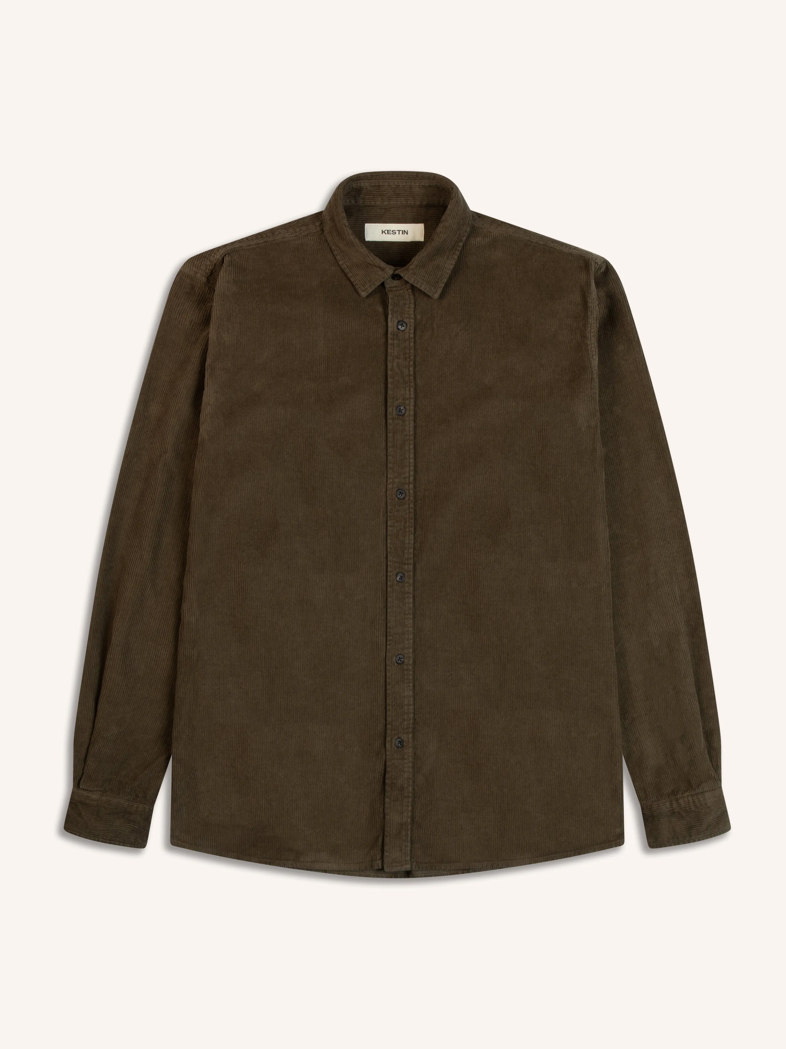 Dirleton Shirt In Dark Olive 12W Cotton Corduroy sold by Kestin