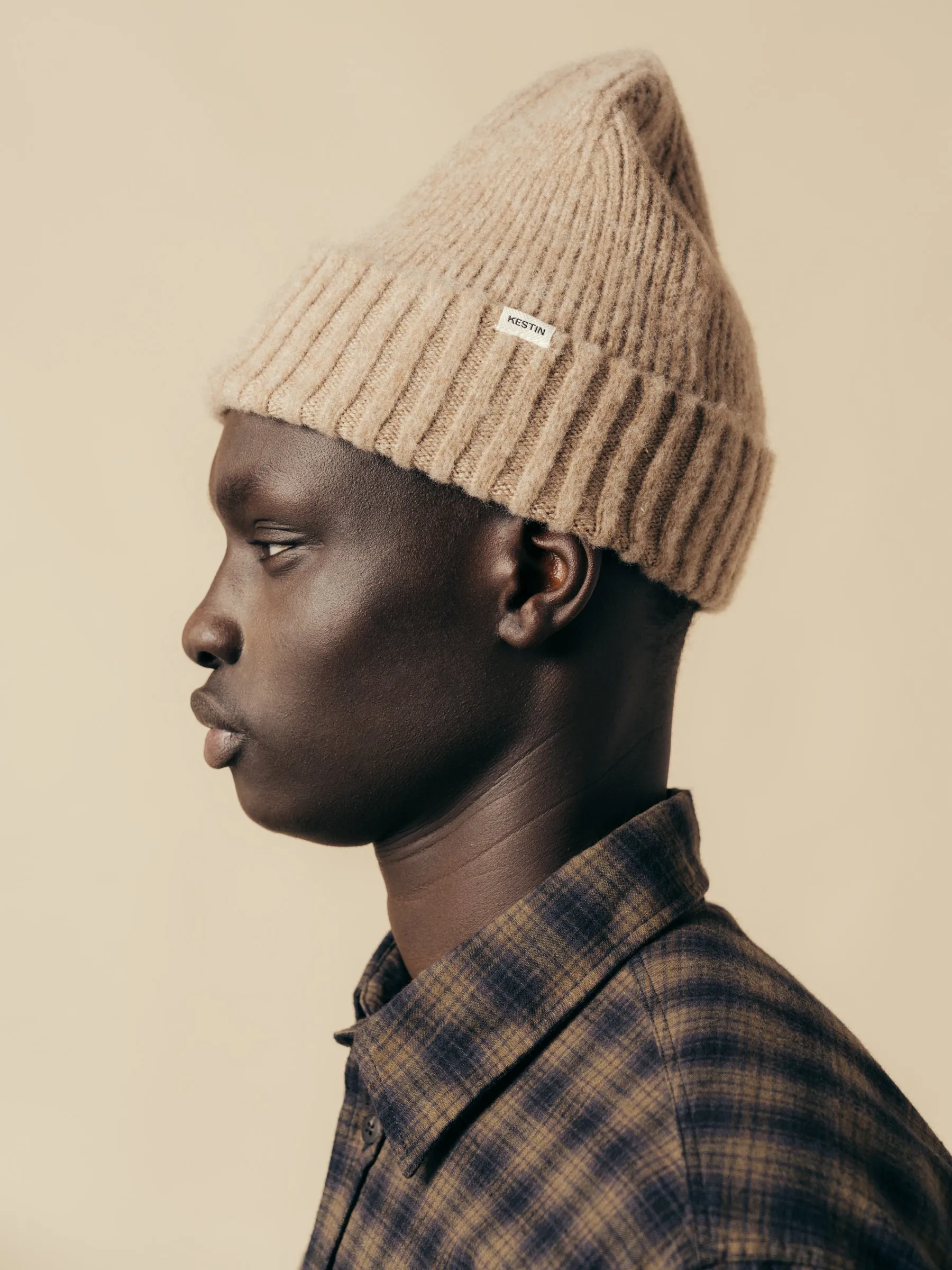 Balloch Beanie in Oat Brushed Lambswool sold by Kestin product image thumbnail 2