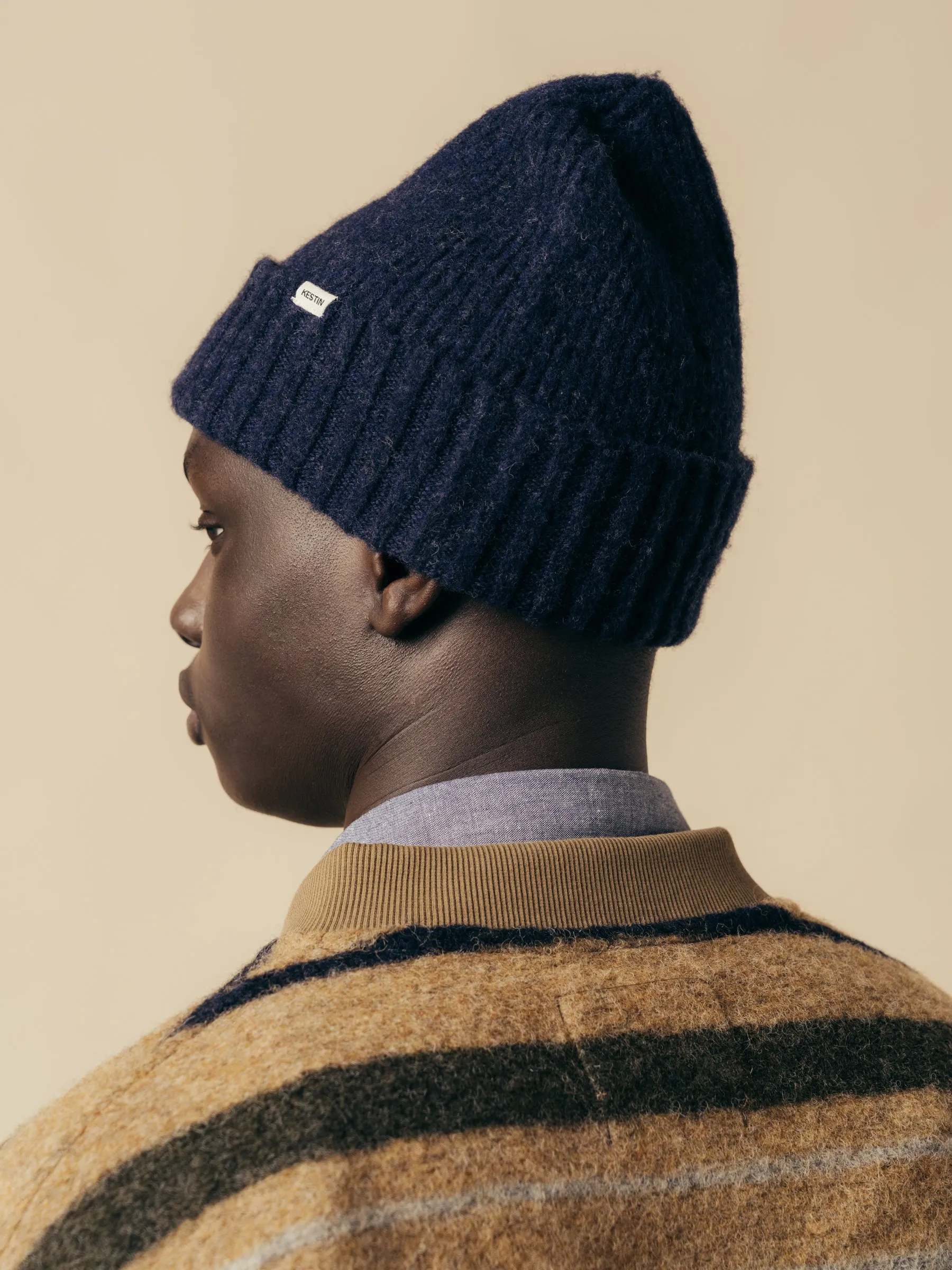 Balloch Beanie in Dark Navy Brushed Lambswool sold by Kestin product image thumbnail 3