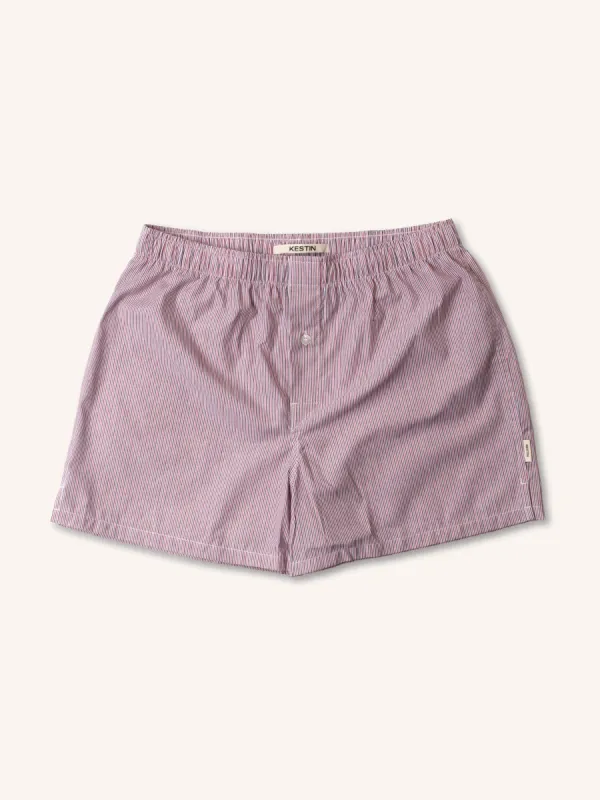 Port O Leith Boxer Short in Red Stripe made by Kestin