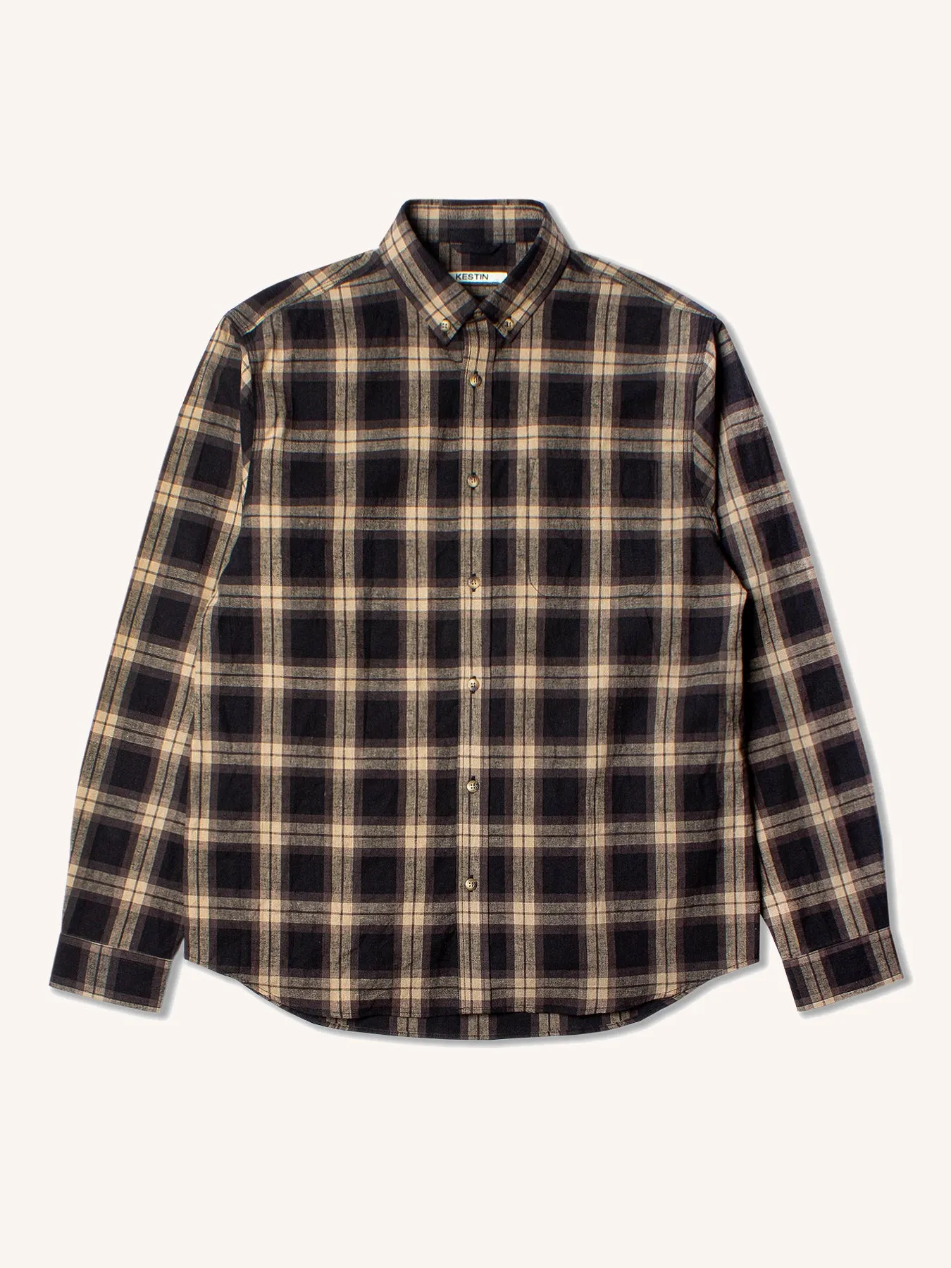 Raeburn Button Down Shirt in Peat Plaid sold by Kestin
